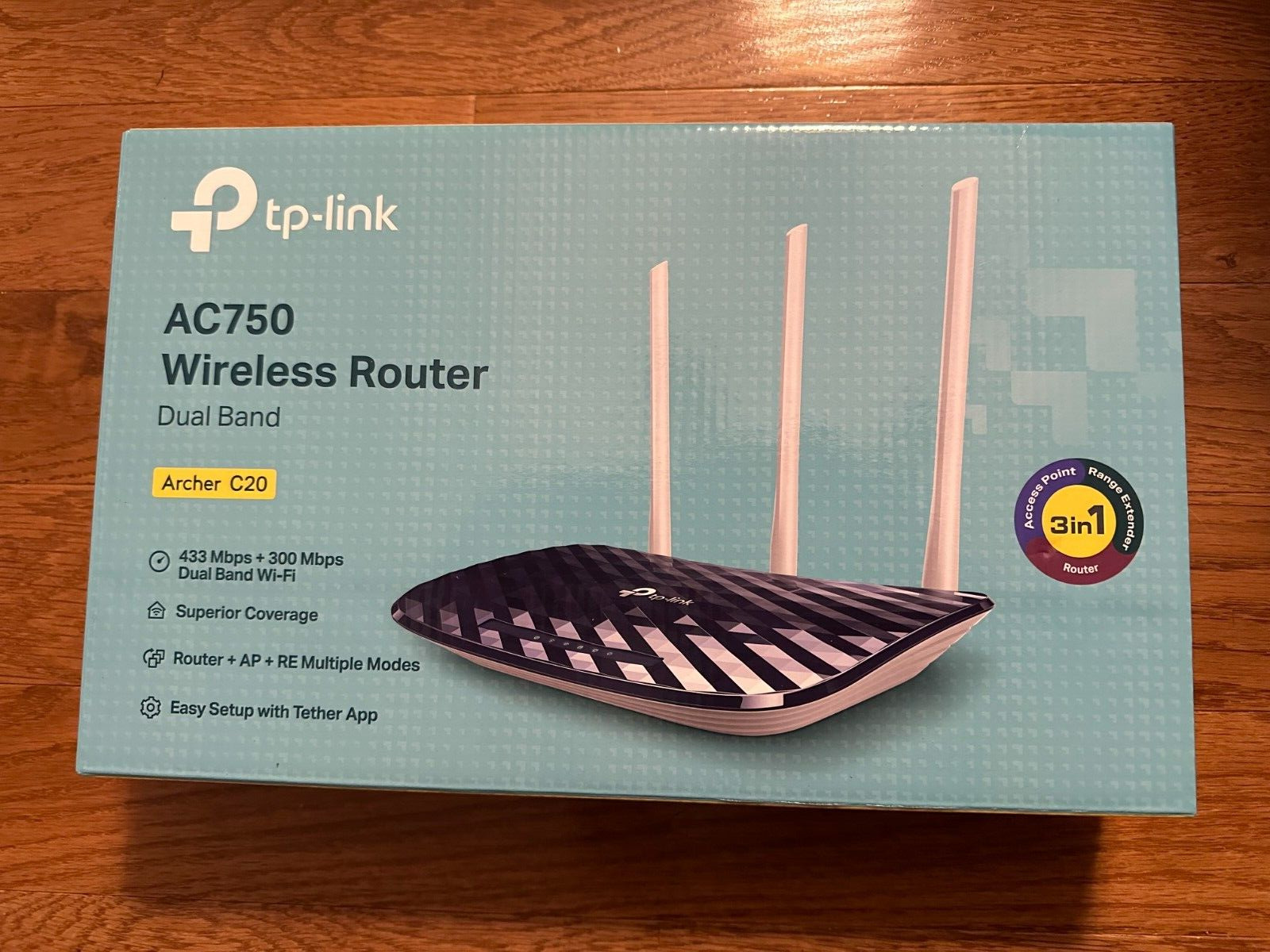 TP-Link AC750 Wireless Dual Band WiFi 5 Router- Archer C20
