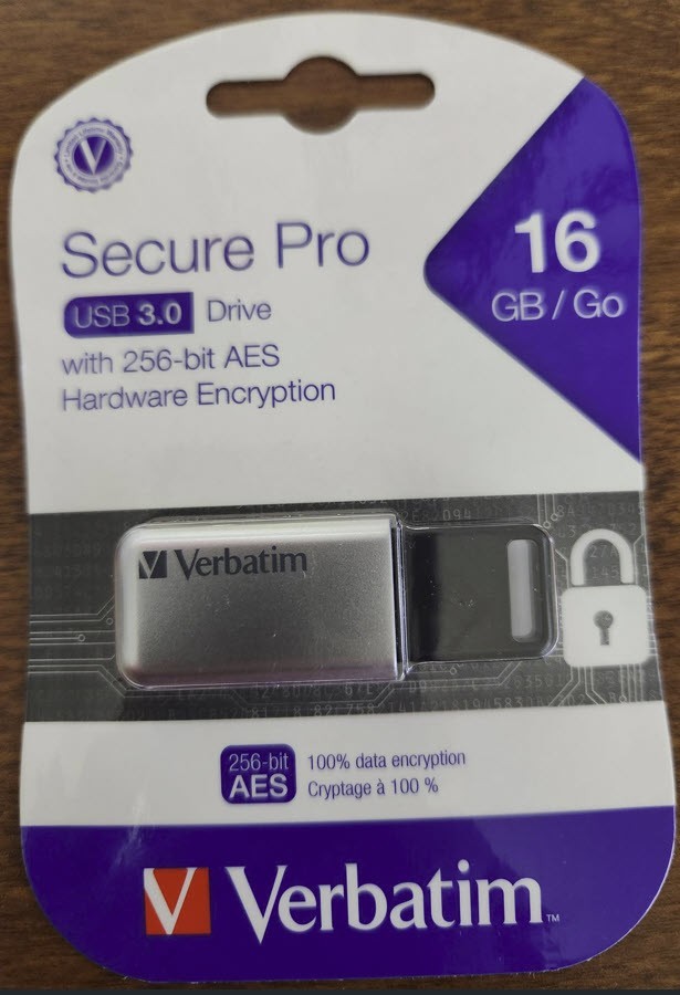 Verbatim Store'n'Go Secure Pro 16GB Storage USB 3.0 Flash Drive For Laptop/PC