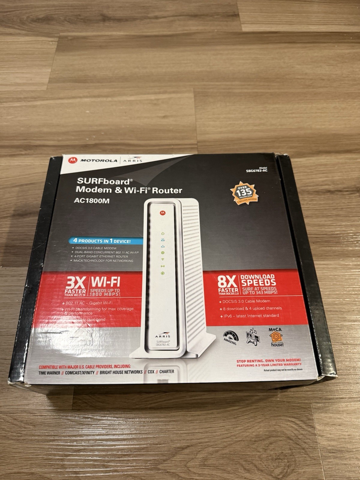 Motorola Arris SURFboard Modem & Wi-Fi Router AC1800M UNTESTED