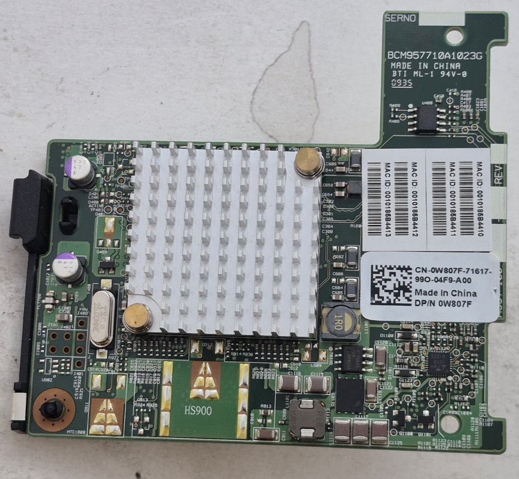 Used Dell Broadcom 0W807F 10Gb Network Interface Card for Dell PowerEdge