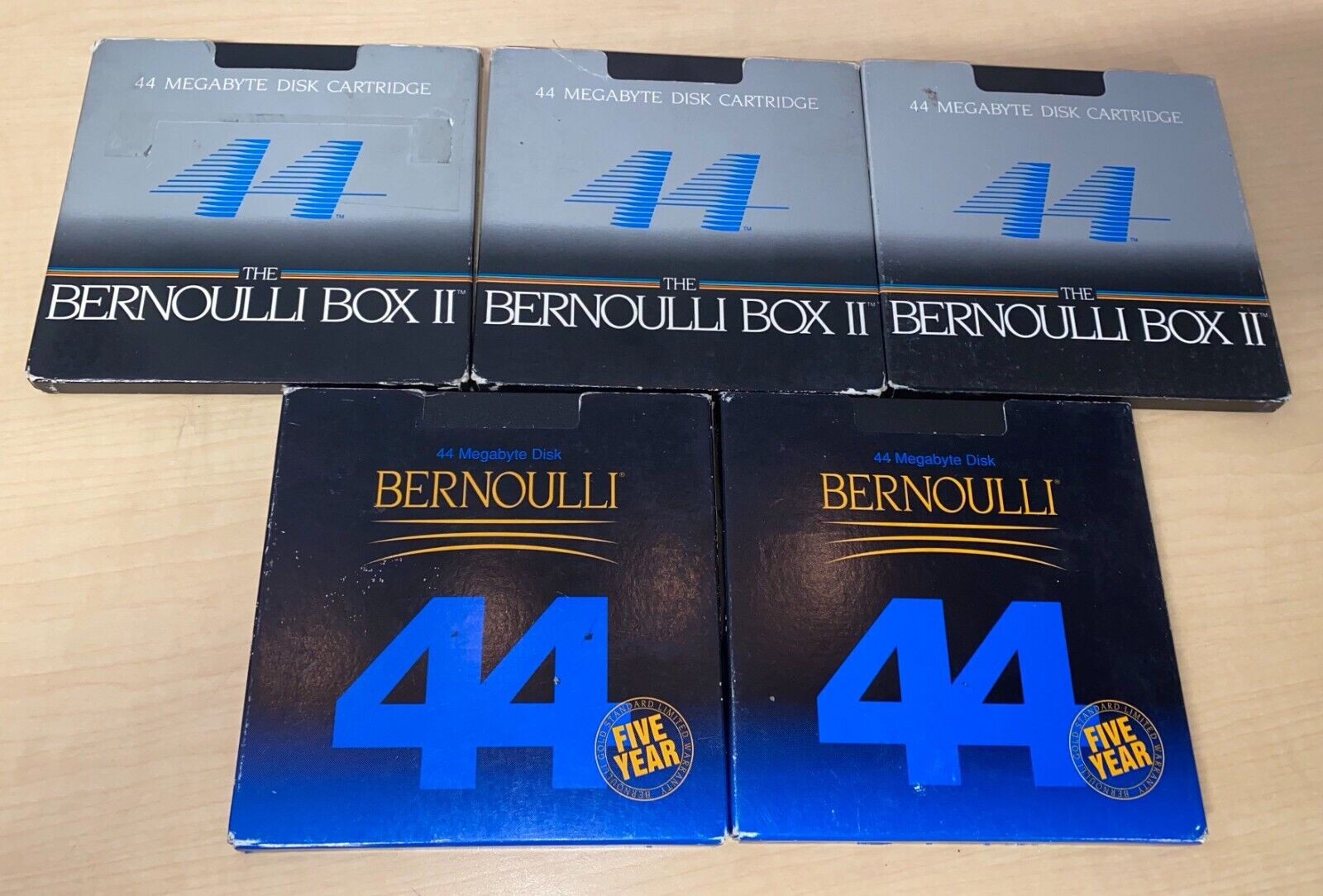 Lot of 5 Iomega Bernoulli Box II High-Capacity 44 Megabyte 44Mb Disk Software KL