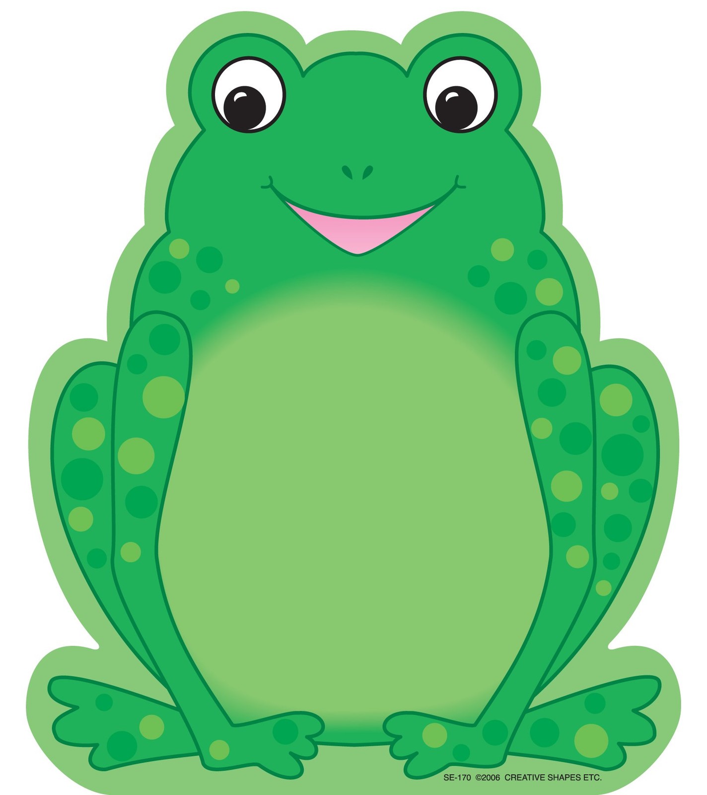 SHAPES ETC. 50 Sheets Frog Large Notepad 5inx7in, Amphibian, Cute Green