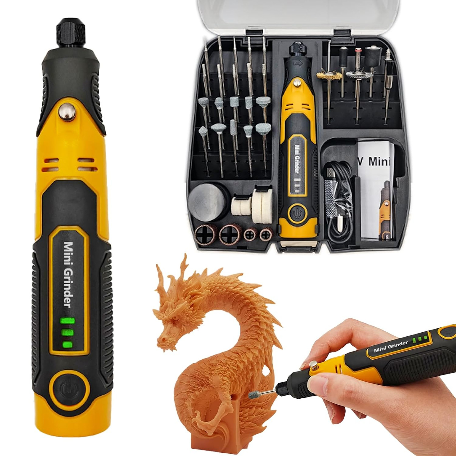 Resin 3D Printing Sanding Tool Kit with Rotary Drill and Accessories, Adjustable