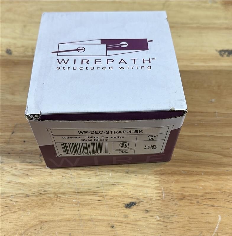 Wirepath WP-DEC-STRAP-1-BK 1 port decor strap black box of 20