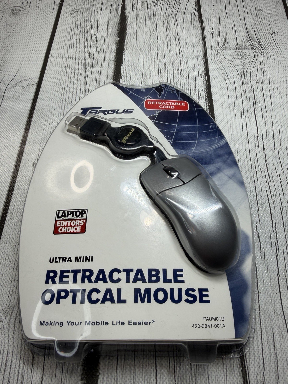 Targus Retractable Ultra Portable Laptop Mouse PAUM01U Mini Optical Mouse New