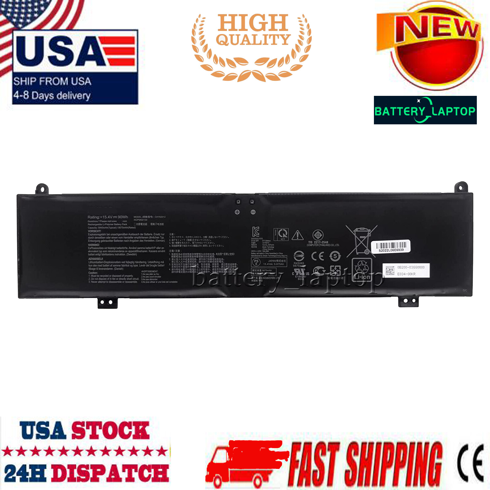 Battery for ASUS ROG Zephyrus M16 GU603 GU603H GU603HE GU603HM GU603ZE GU603ZM
