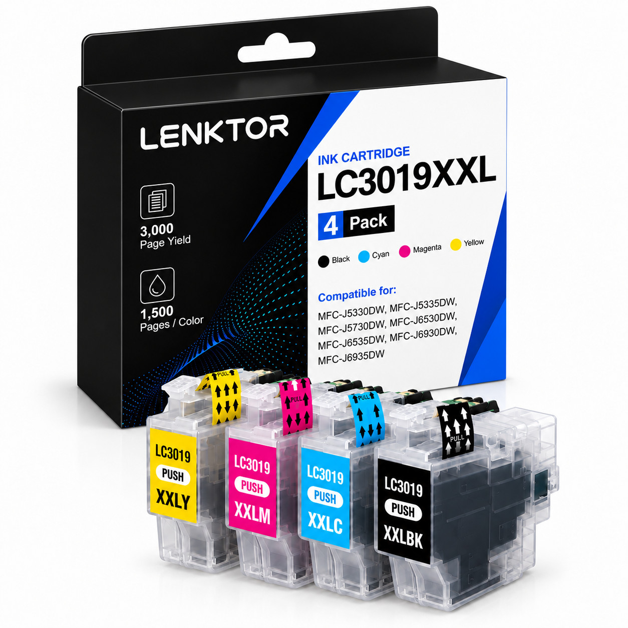 FADSOON® 4PK LC3019XXL Ink Cartridge for MFC-J5330DW J5335DW J6530DW J6730DW
