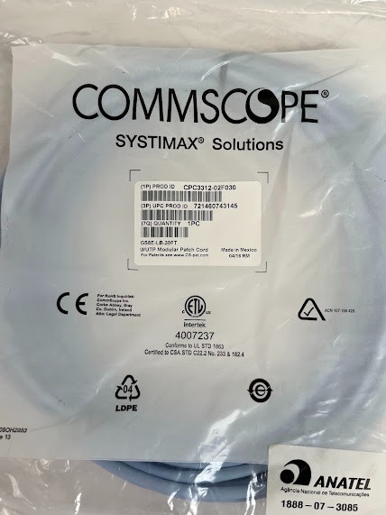 Lot of 21 CommScope CPC3312-02F030 SYSTIMAX GigaSPEED XL Cat6 Cable 30ft Blue