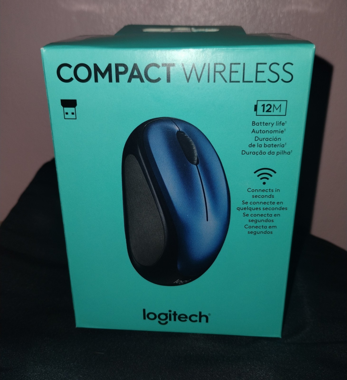 Logitech M185 Compact Wireless Mouse Blue