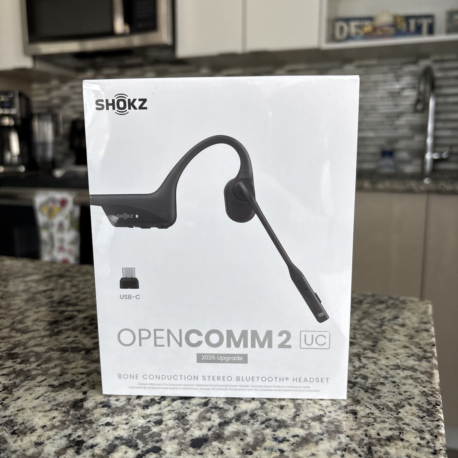 Shokz OpenComm2 UC 2025 Upgrade - Open-Ear Wireless Computer Headset with Boom M