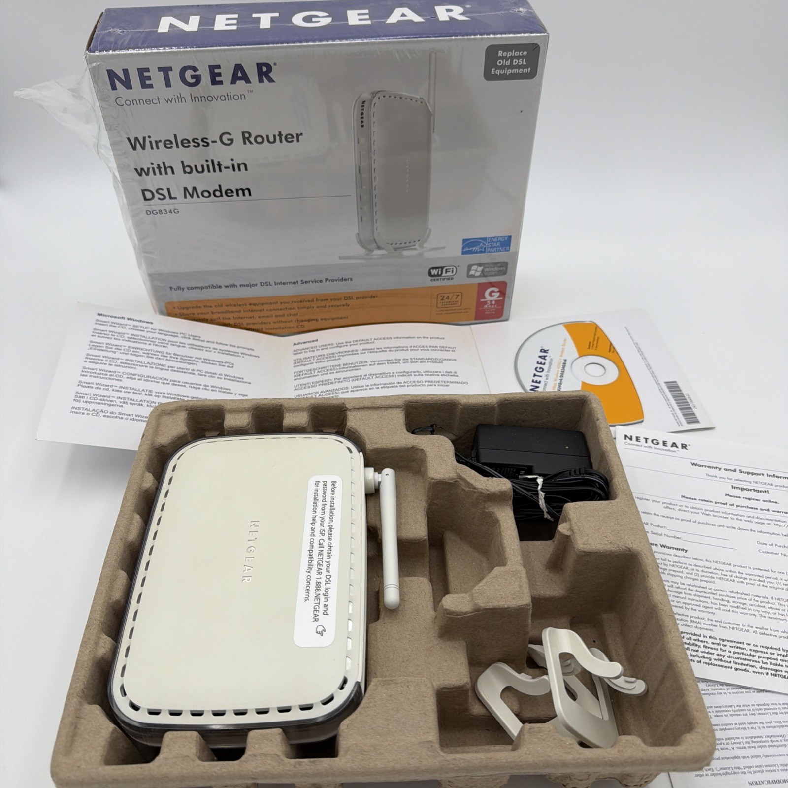 Netgear DG834G Wireless G DSL Modem Router Tested Working ADSL Combo