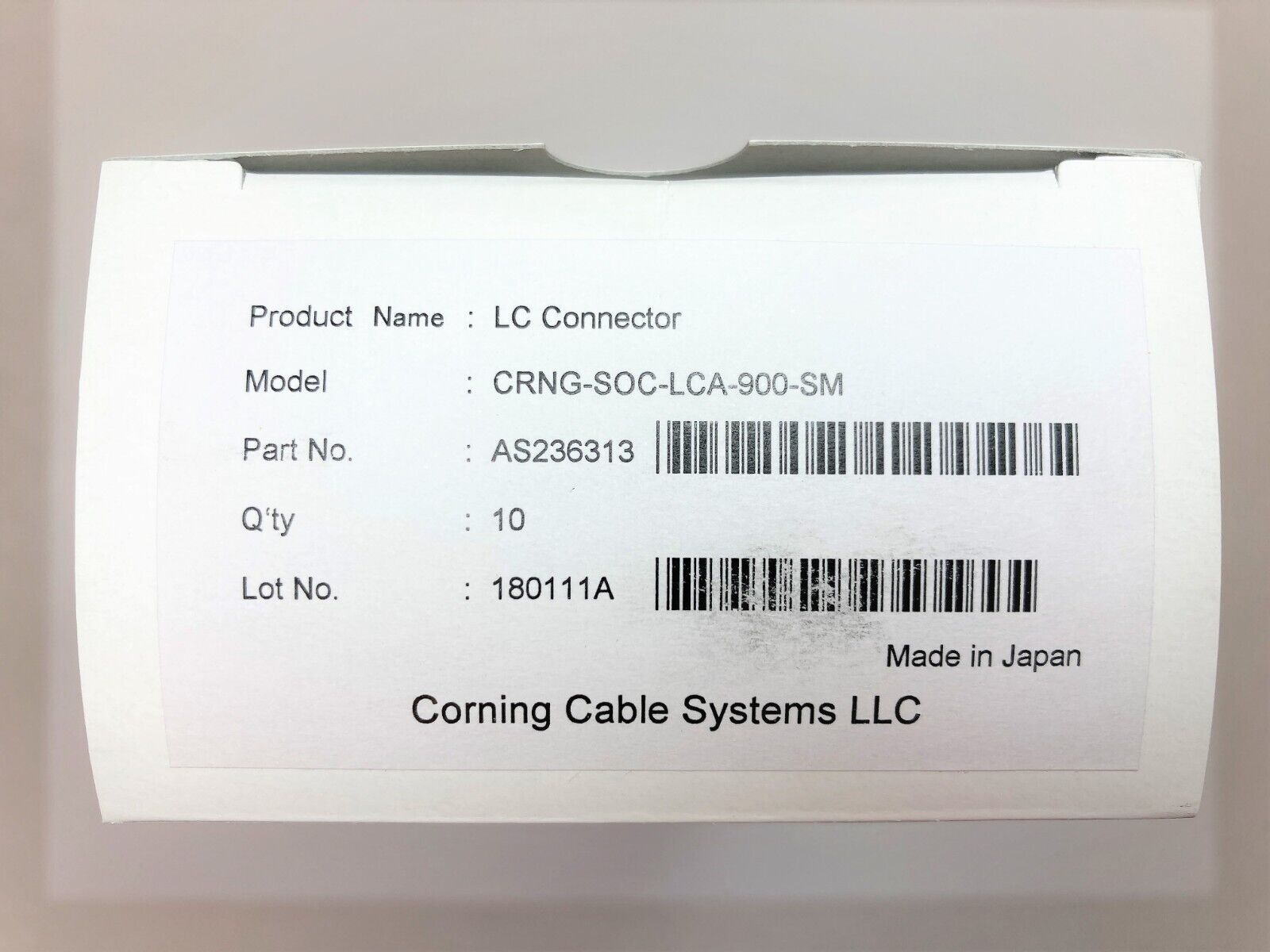 (LOT OF 10) Corning SOC-LCA-900-SM FuseLite Fiber Optic Connector SC SM OS2 APC