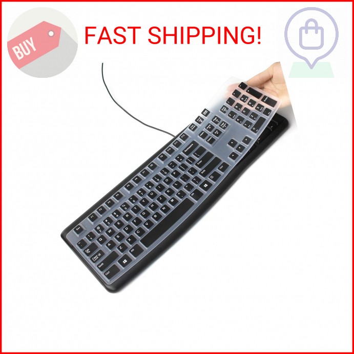 Silicone Keyboard Cover Skin for Logitech K120 & MK120 Ergonomic Desktop USB Wir