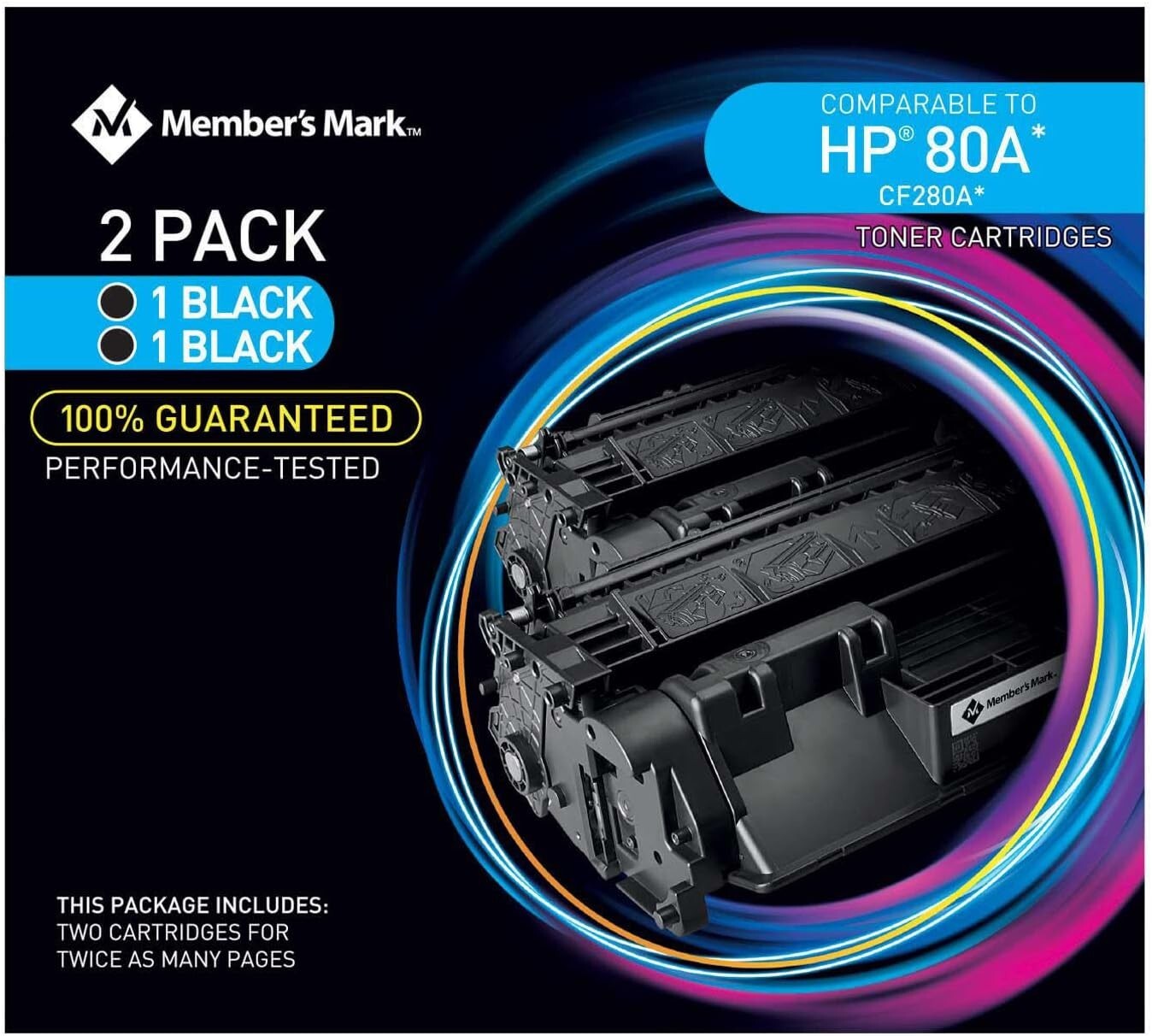 MEMBER'S MARK HP 80A TONER CF280A 2-PACK *DISTRESSED PKG