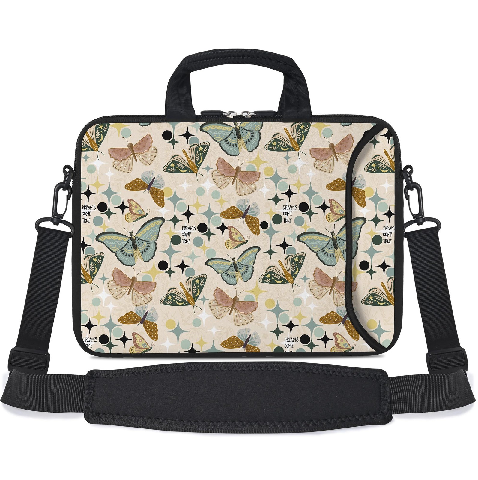 1415.6 Inch Neoprene Laptop Shoulder Bag Messenger Sleeve Butterflies Wishes