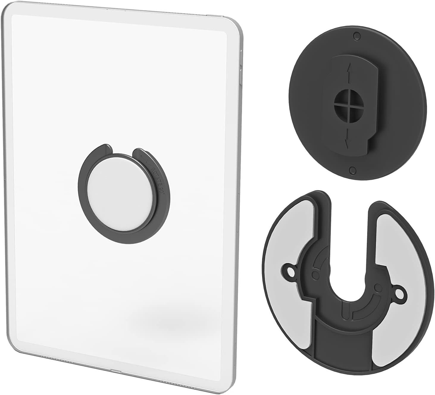 Universal Tablet Wall Mount Adjustable 90 Degrees Rotating Black 