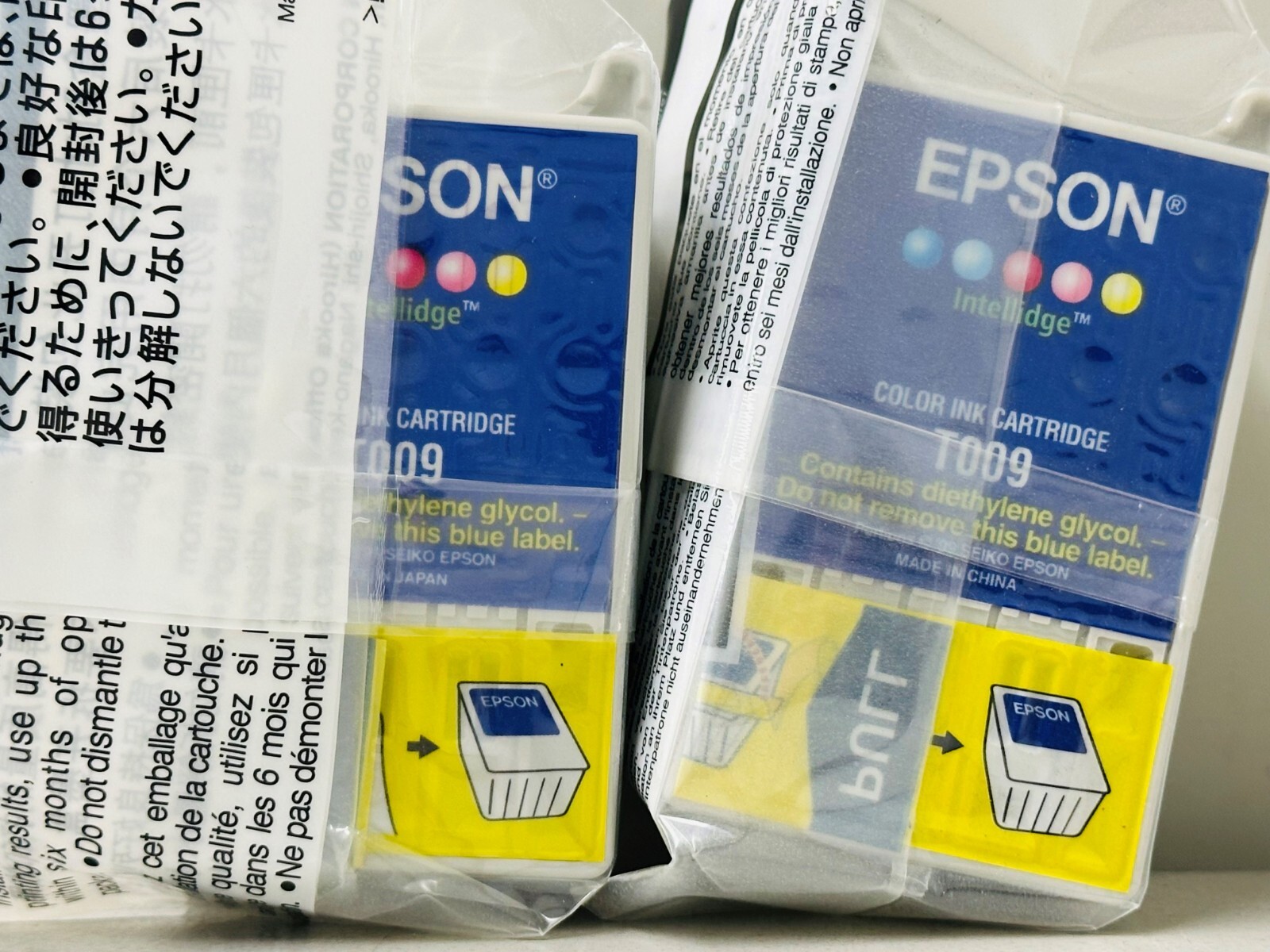 New Genuine Epson T009 Color 2PK Ink Cartridges Bag