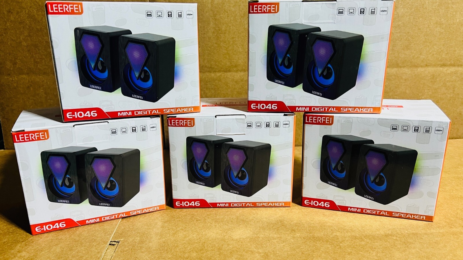 USB Powered RGB Gaming Speakers Lot of 5 sets