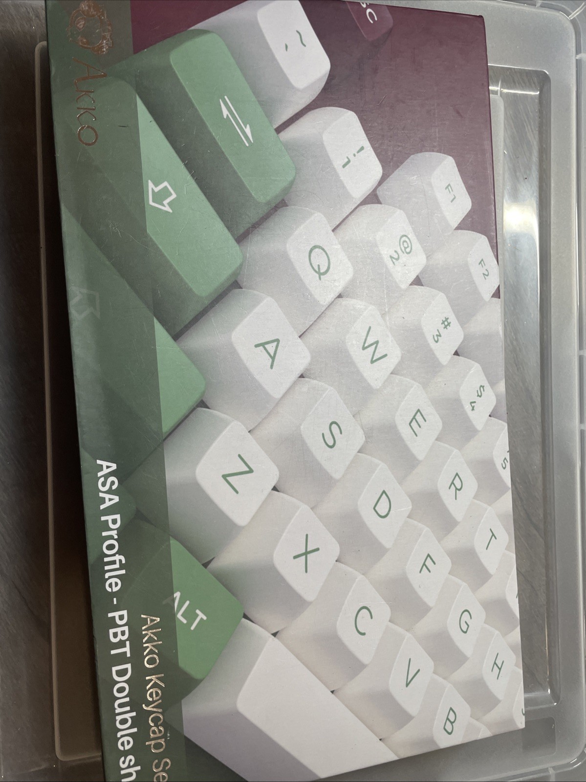 Akko Keycap Set - ASA Profile - PBT Double Shot (Green/White/ Maroon Color)
