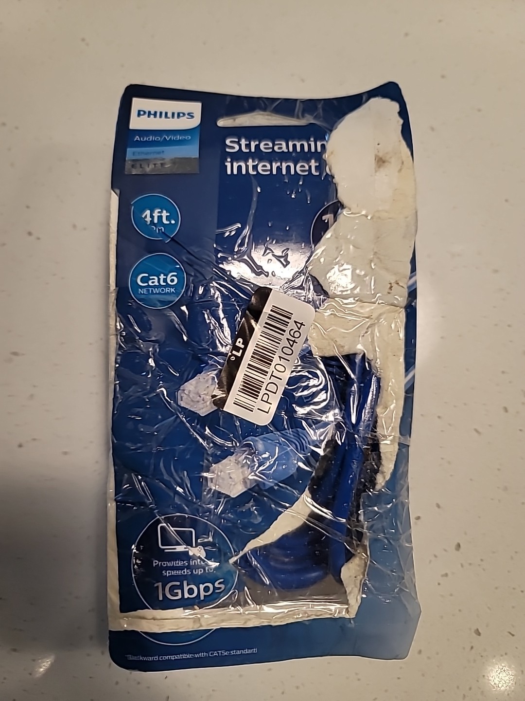 Phillips 3 FOOT CAT6 Ethernet Elite Streaming Internet Cable Blue