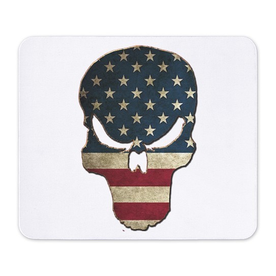 CafePress Punishing Skull With American Flag Mousepad  (1796372286)