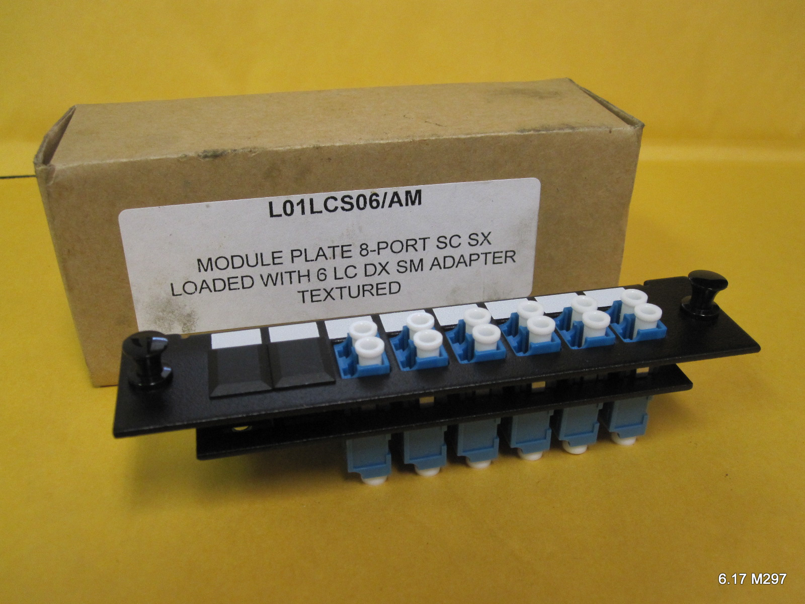 Module Plate 8 Port SC SX Loaded w. 6 LC DX SM Adapter Textured L01LCS06/AM
