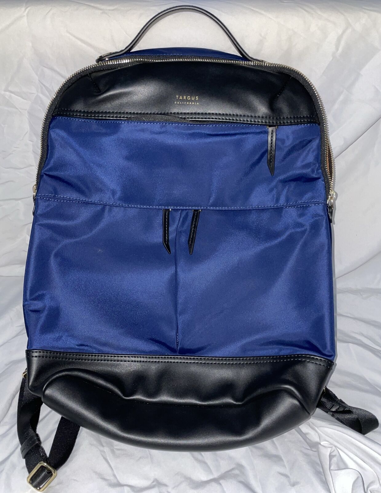 Targus California Labtop Backpack Blue And Black Orange Inside 7 Pockets Total