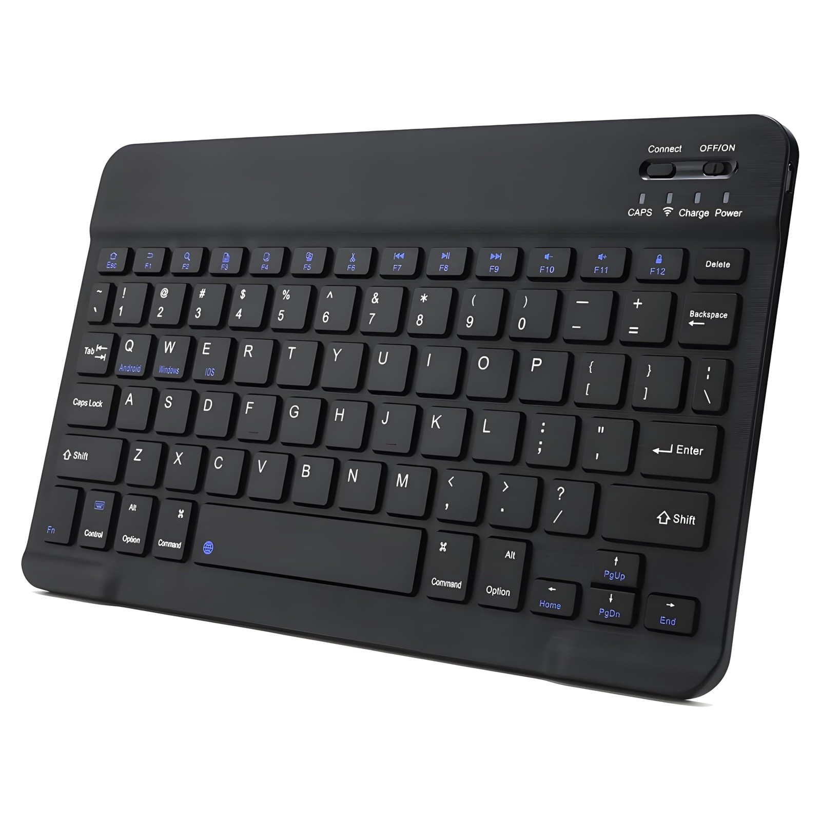 KUNSI Bluetooth Keyboard for iPad, Rechargeable Slim Portable Wireless Black
