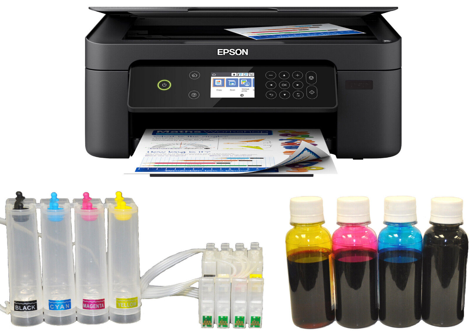 New Epson Wireless Printer 400ml Sublimation Ink Continue Innk System Bundle Kit