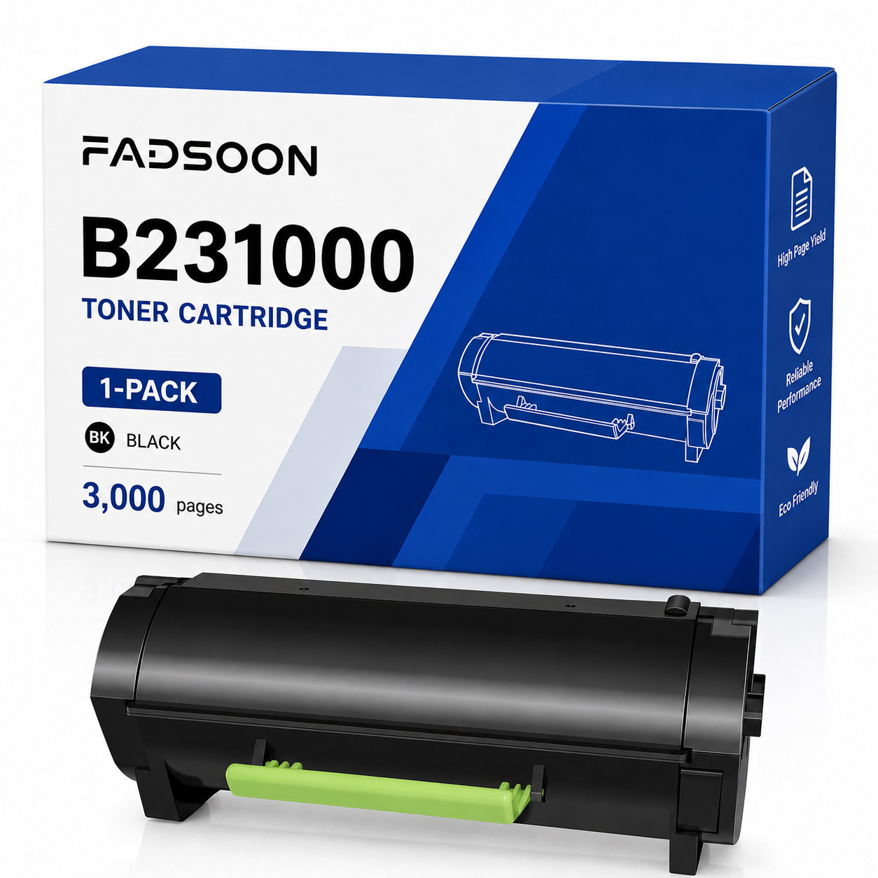 B231000 1PK BK Standard Yield Compatible Toner for MB2338adw MB2546adwe B2650dn