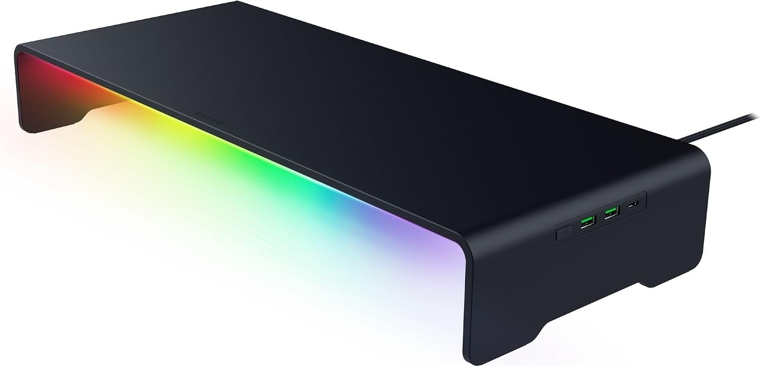 Monitor Stand Chroma 4 Port Hub USB-A USB-C HDMI Ergonomic Height Durable