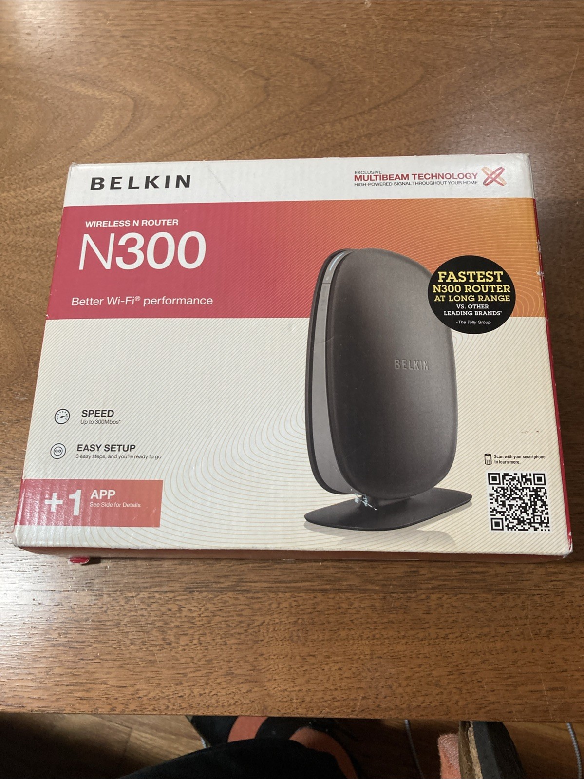 Belkin N300 Wireless Router F9K1002 UNTESTED W/ Power & Ethernet Cable Bundle
