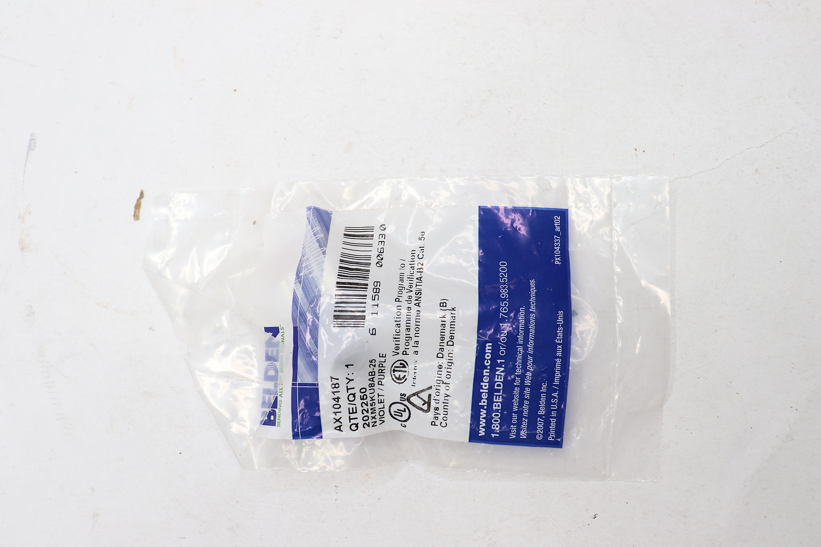 Belden CAT5E Modular Jack RJ45 KeyConnect Style Purple AX104187
