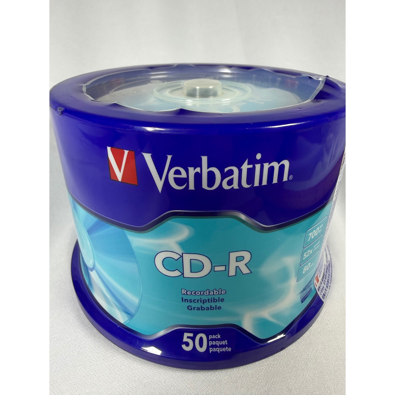 Verbatim CD-R 50 Pack Spindle 700MB 80Min 52x Recordable Discs Blue Tech Retro
