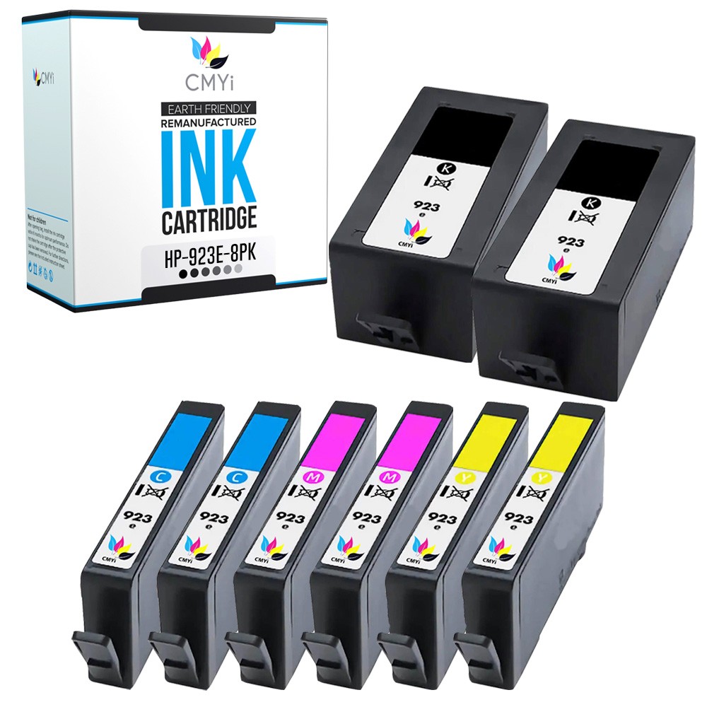 CMYi 8X Compatible 923e Printer Cartridges for HP OfficeJet Pro 8135e, 8139e