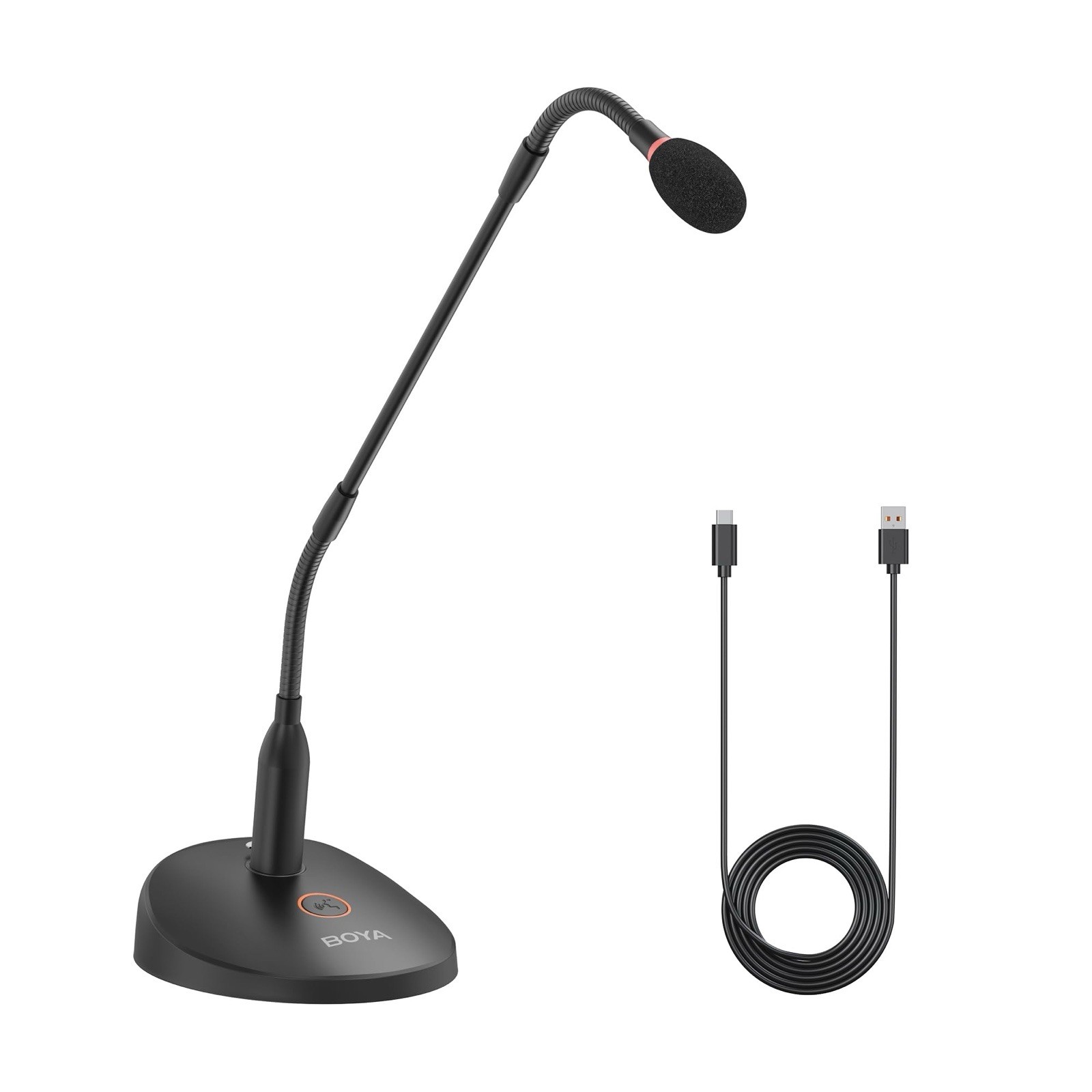 BOYA BY-GM18C Desktop Cardioid Gooseneck Mic 18" Dual-Section, 4 Modes