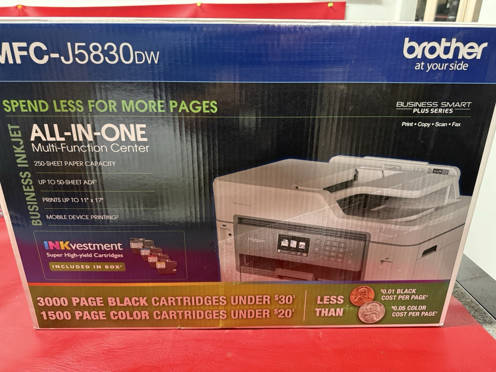 Brother MFC-J5830DW Wireless All-In-One Printer – NEW – Ink Included
