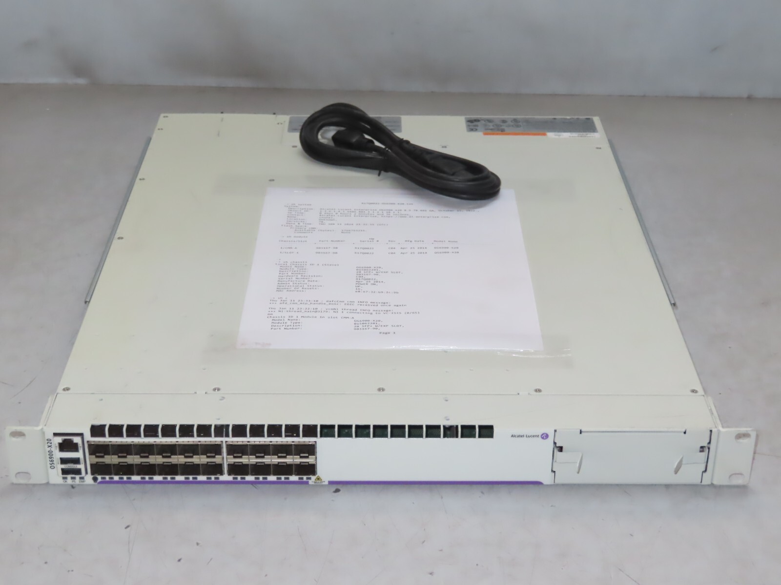 Alcatel-Lucent OS6900-X20 10Gb OmniSwitch **TESTED**