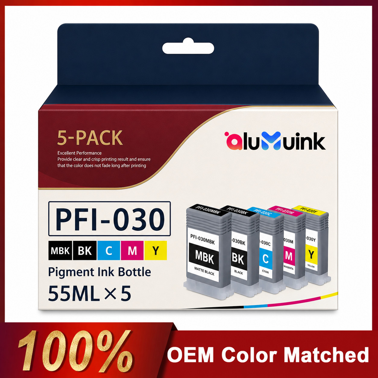 Compatible PFI-030 High-Yield Ink  Cartridge 55ml  for  TA-20 TA-30 MB/M/C/B/Y