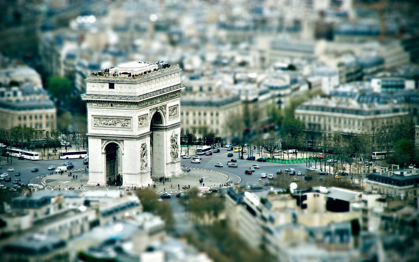 Landscape tilt shift paris cityscape blurred Custom Gaming Mat Desk