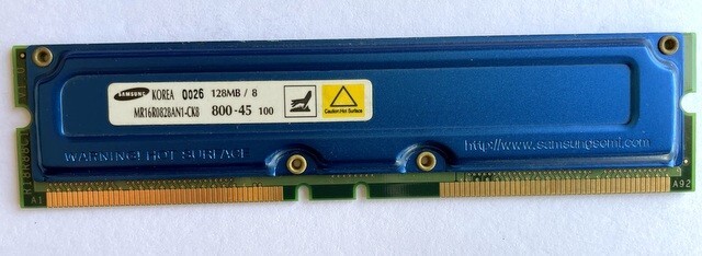 SAMSUNG 128MB MR16R0828AN1-CK8 PC800-45 RAMBUS RAM👀