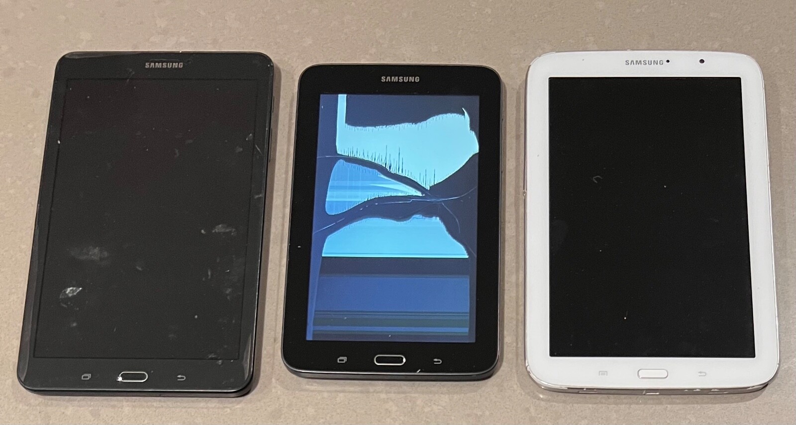 (3) Defective Samsung Galaxy Tablets Note 8.0 GT-N5110 + SM-T377A + SM-T113