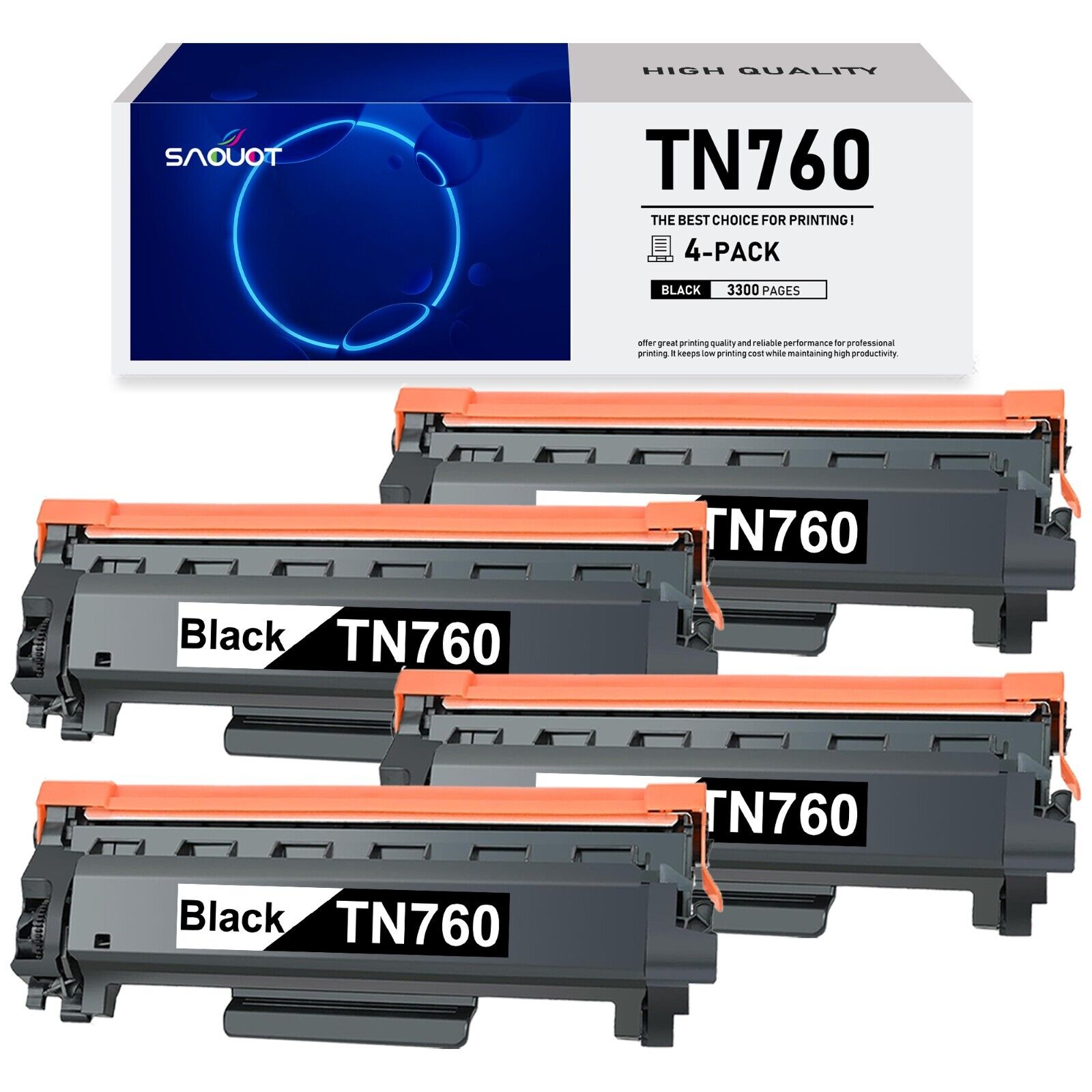 TN760 Toner Replacement for Brother TN 760 TN-760 DCP-L2550DW HL-L2395DW L2350DW