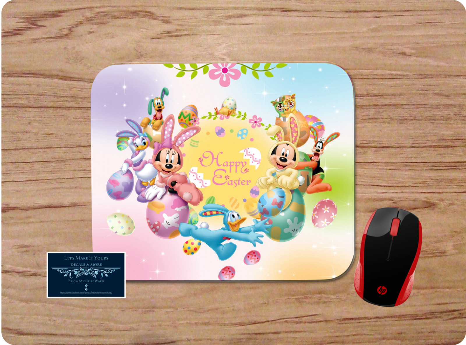 MICKEY & FRIENDS HAPPY EASTER SPRING CUSTOM MOUSE PAD DESK MAT HOME SCHOOL WORK
