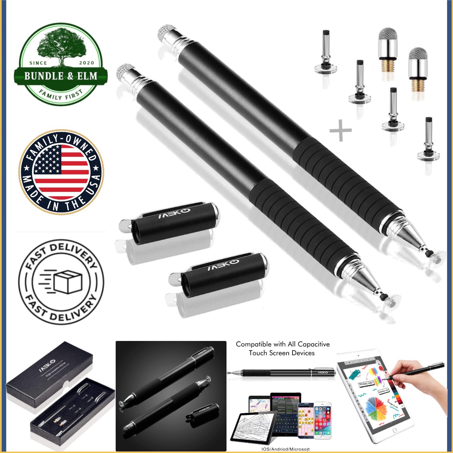 High-Precision Stylus Pen for Smartphones and Tablets with Dual Functionality