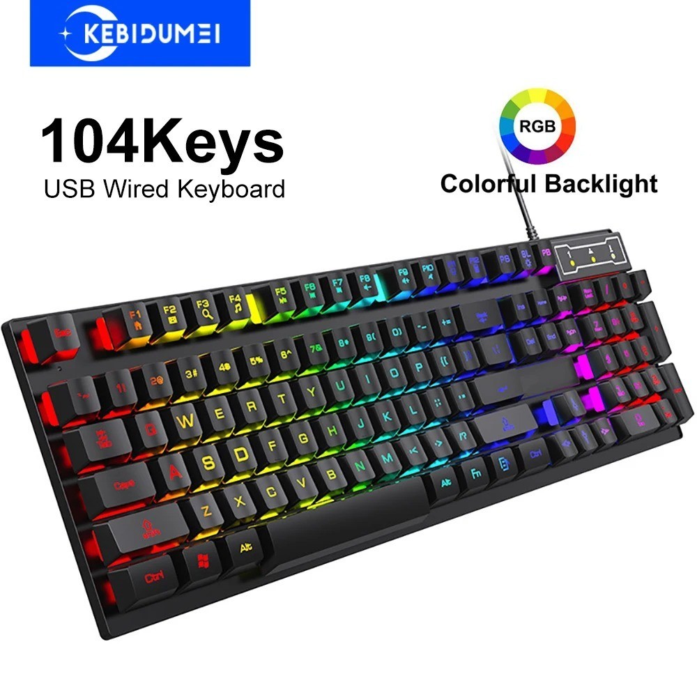 Gigastone GK-12 Wired Gaming Keyboard, RGB LED, Brown Switch Mechanical Keyboard