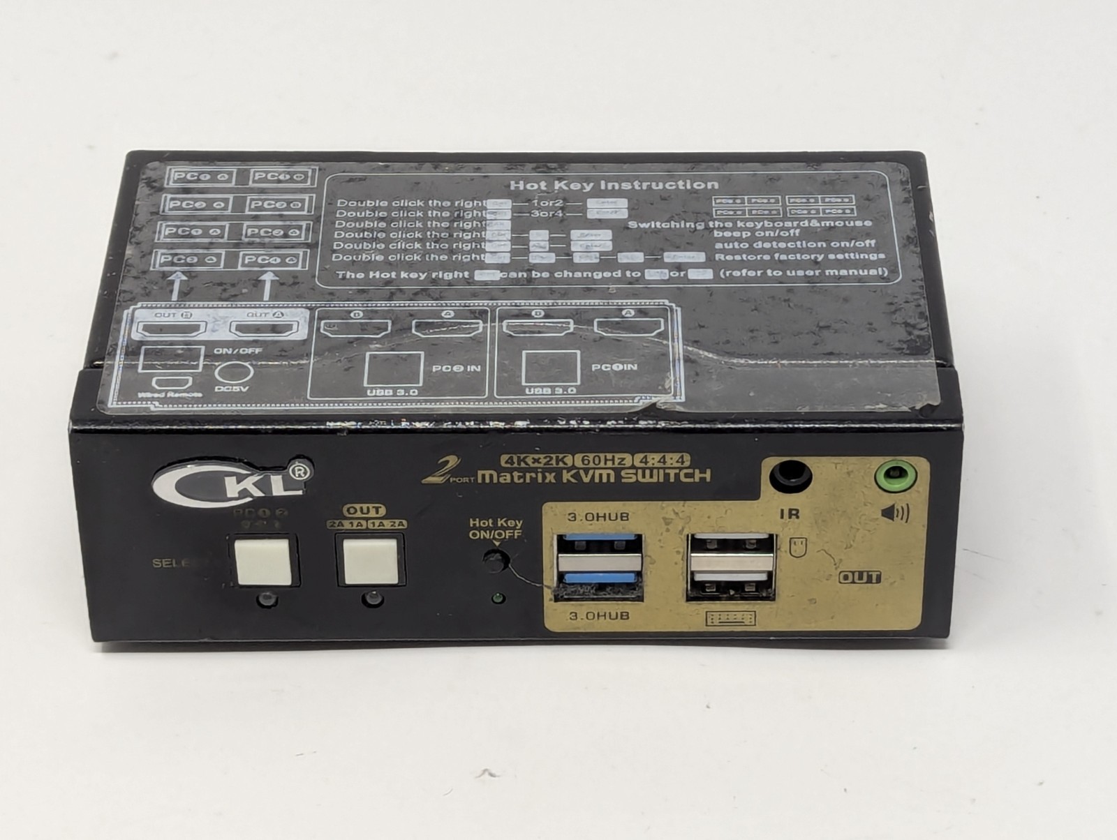 CKL 2x2 Matrix DisplayPort KVM Switch Dual Monitor USB 3.0 4K 60Hz No cords 19