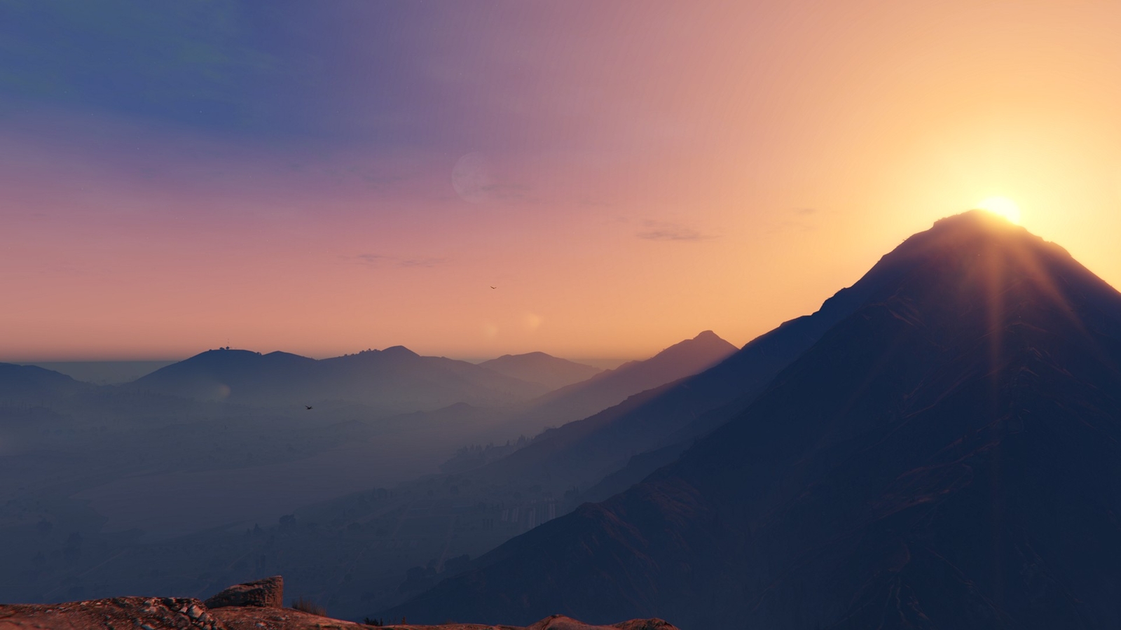Landscape video games grand theft auto v screen shot pc Custom Gaming Mat Desk