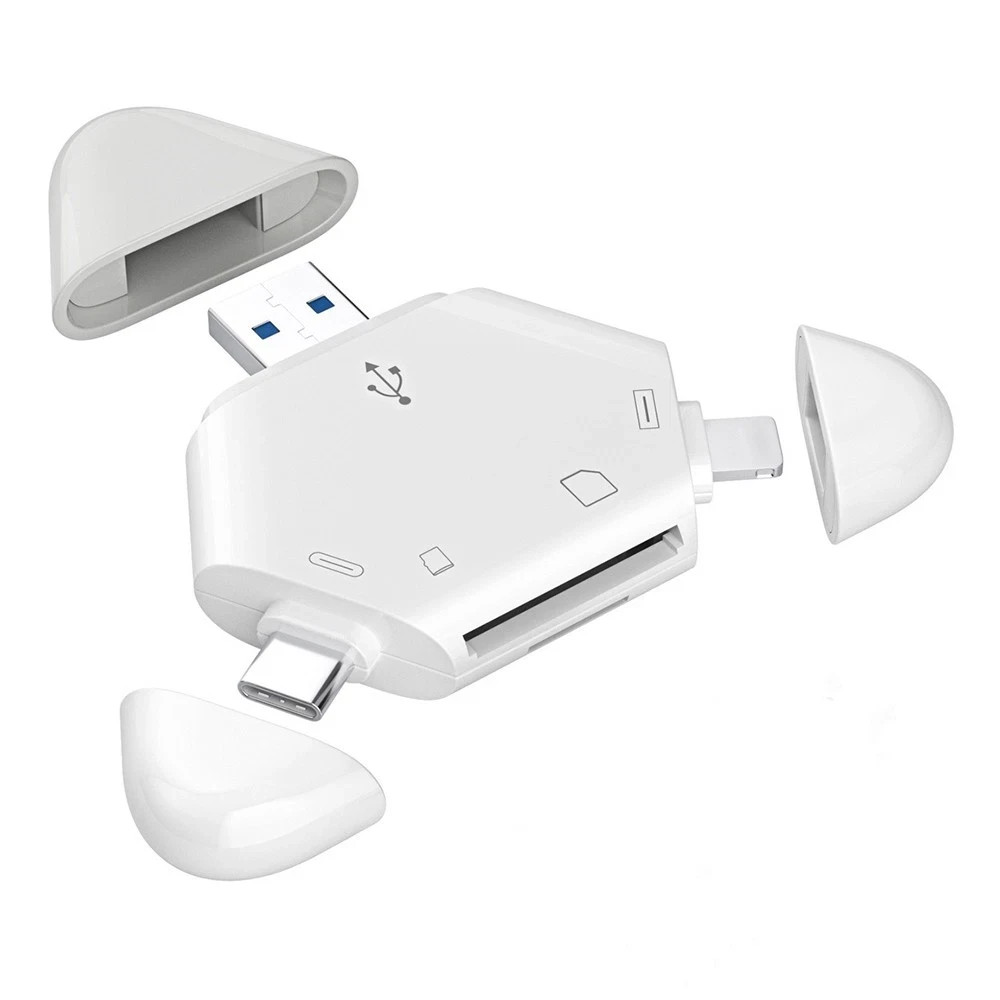 3 in 1 SD Card Reader USB C/A Adapter for iPhone iPad Android Micro SD TF Card