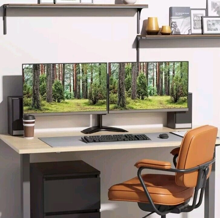 WALI Dual LCD Monitor Mount Free Standing Fully Adjustable For Desk.(CJR)